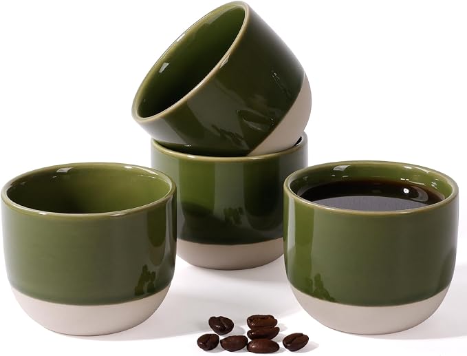 Ceramic Espresso Cups Set, Espresso Coffee Mugs, Special Glazed Demitasse Cups by TryitBuyitYoulllikeit