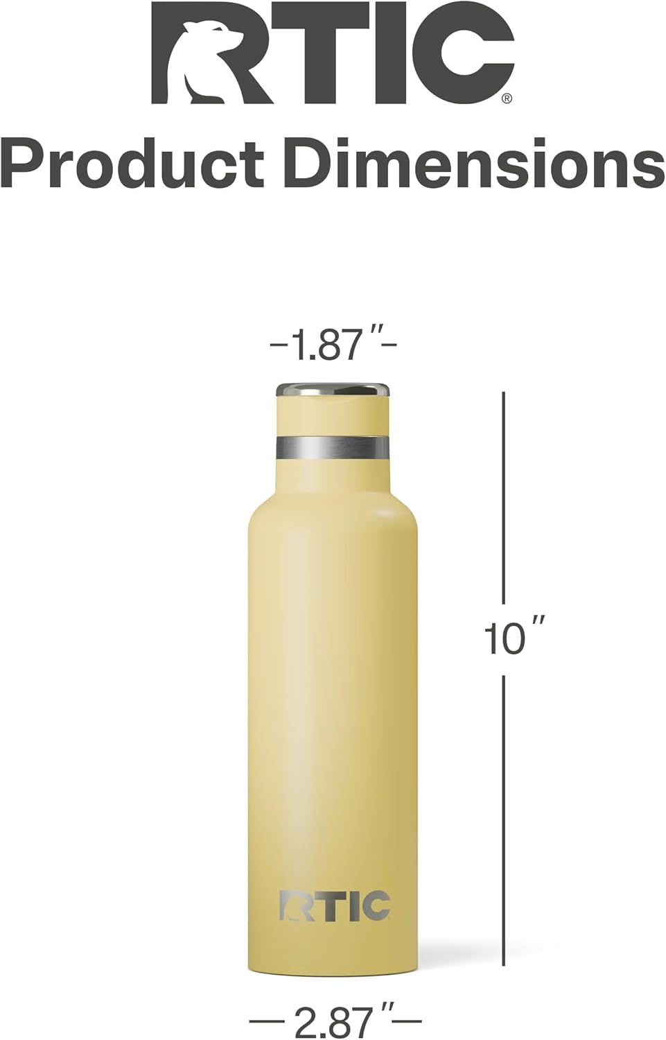 RTIC 20oz Journey Bottle Metal Stainless Steel Vacuum Insulated, BPA Free, Reusable, for Water, Hot and Cold Drinks, Travel, Sports, Camping, Sunlight