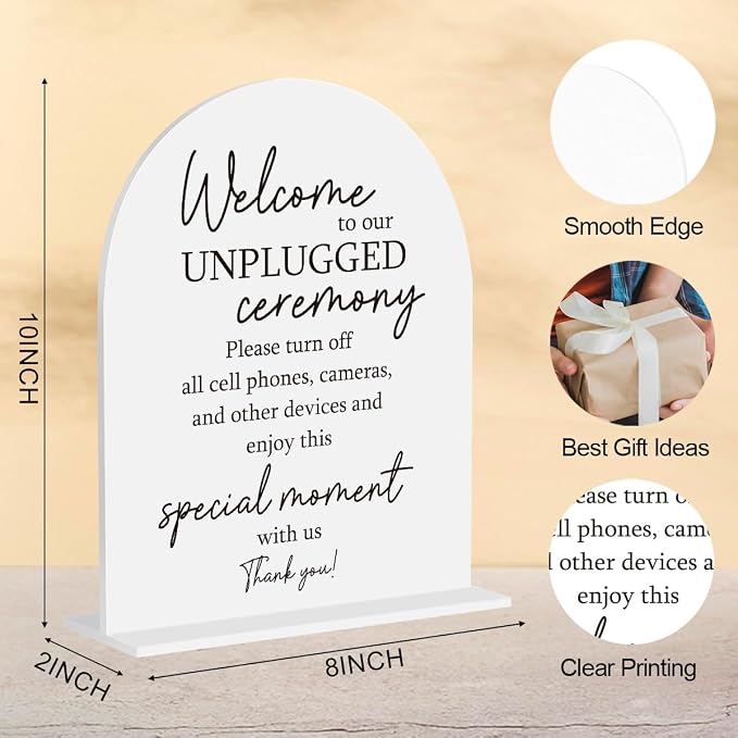 Unplugged Ceremony Sign, Wedding Welcome Sign, Engagement Bridal Shower Baby - Image 2