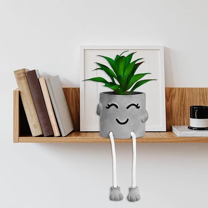 Zerzsy Artificialplant Succulents in Cement Pots - Image 5