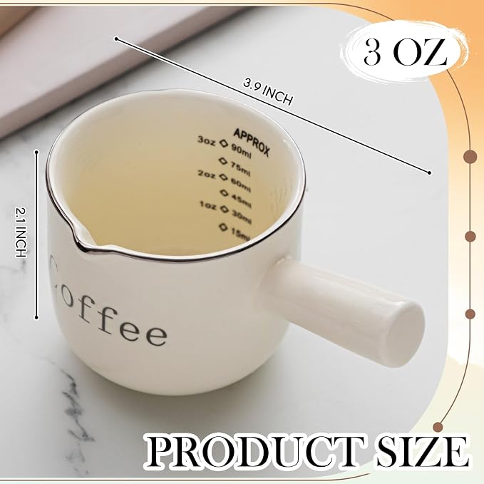 Maxdot 2 Pack Espresso Shot Cups, Ceramic Expresso Measuring Cup - Image 2