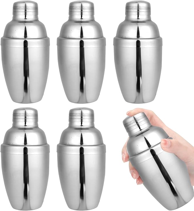 6PCS Mini Cocktail Shaker, Drink Shakers Cocktail, Stainless Mini Martini Shaker by dndsim