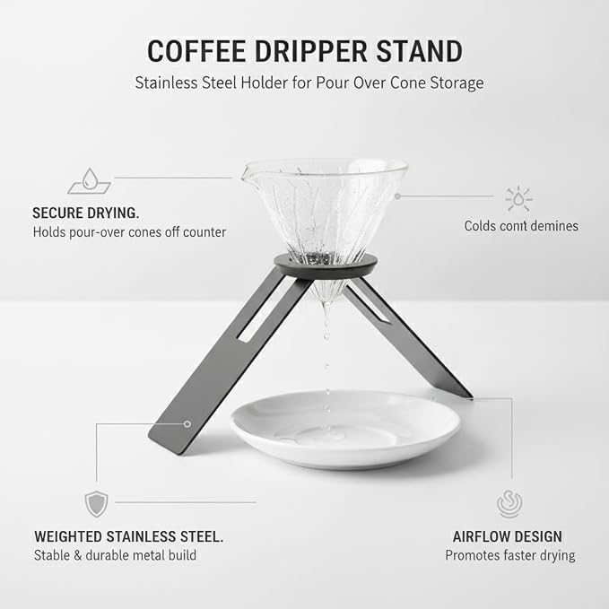 Stainless Steel Pour Over Coffee Dripper Stand - Image 5
