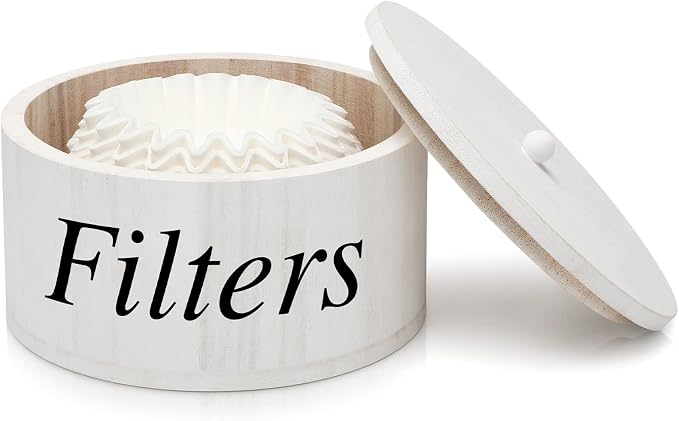 Chunful Coffee Filter Container Wooden Coffee Filter Storage Holder by Chunful