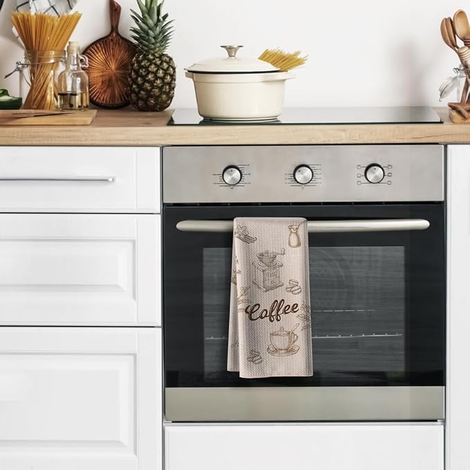 Coffee Themed Kitchen Towels-Funny Joked Absorbent Drying Hand Towel Bar - Image 2