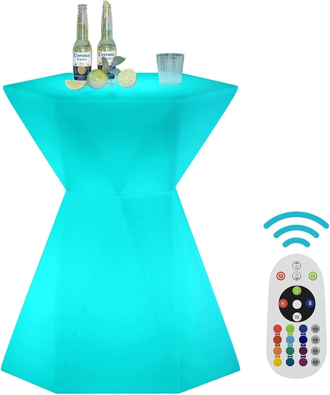 CECER 18" LED Cocktail Table，Rechargeable Light Up Furniture - Image 8