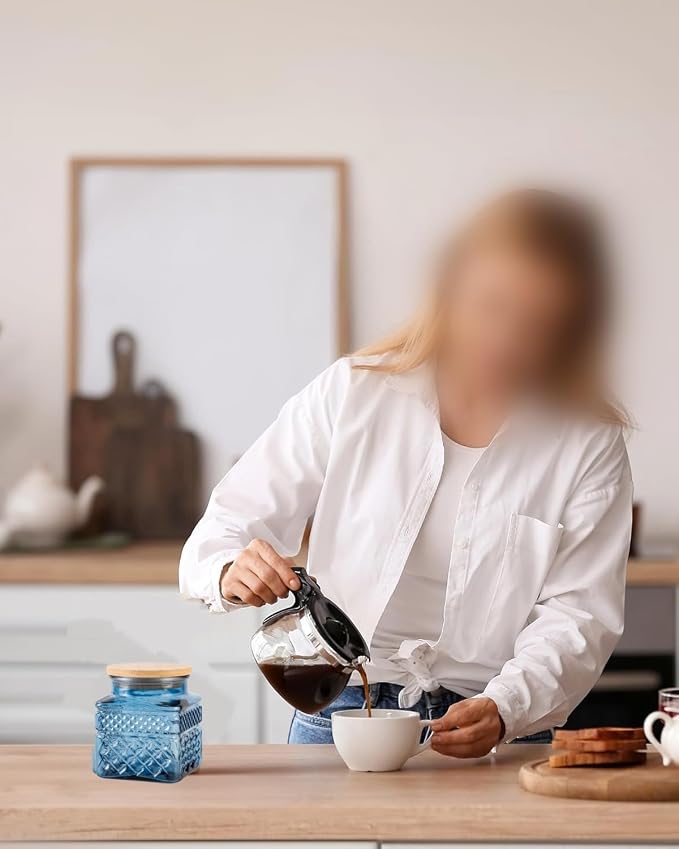 Glass Storage Canister with Airtight Lids, 20.3 FL OZ Thick Glass Candy Jar - Image 8