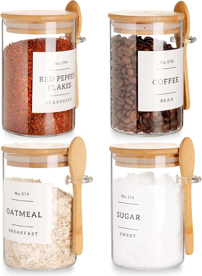 CZZGSM Glass Jar with Bamboo Lid and Spoon - Image 8