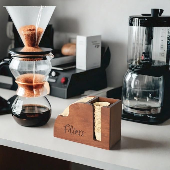 LBEMEY Acacia Wood Coffee Filter Holder - Image 8