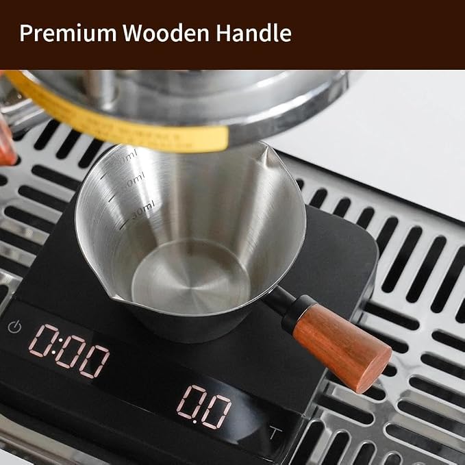 watchget Stainless Steel Espresso Cups, Double Spout & Dual Scale Measuring Cup - Image 6