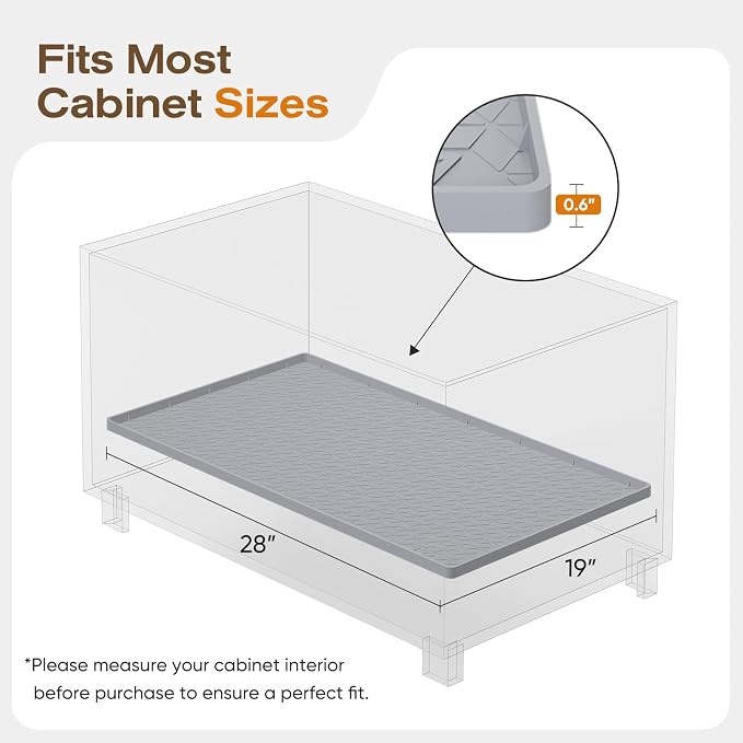 TRZZ Silicone Waterproof Under Sink Mat 28" x 19", Drip Tray and Cabinet Liner - Image 2