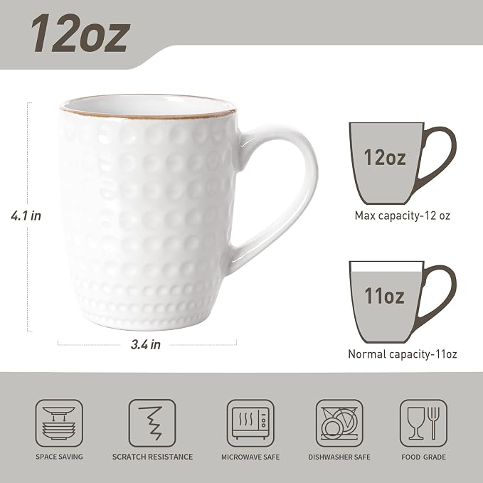 famiware Coffee Mugs Sets for 6, 12 oz Mug Set, Coffee Cups - Image 3