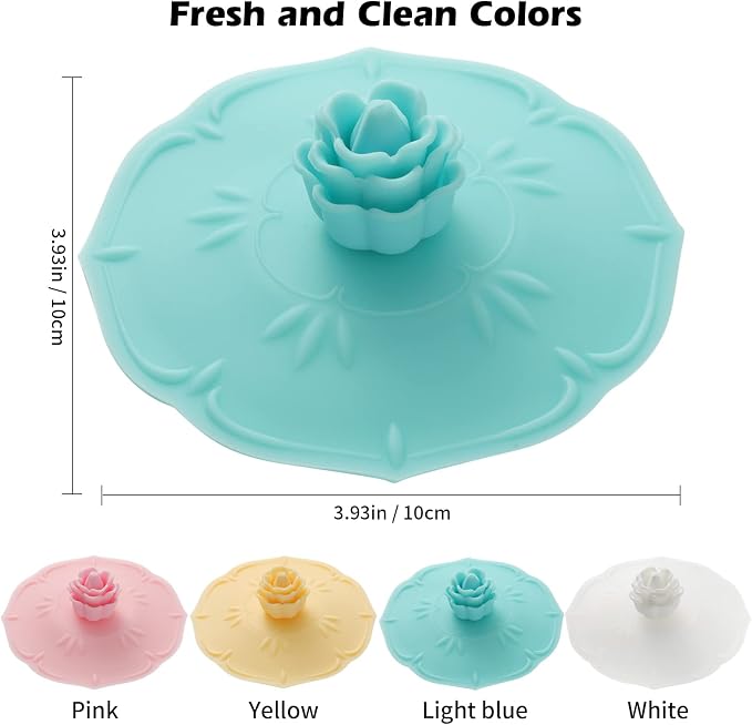rose Silicone Cup Covers ， Multicolored Silicone Lids - Image 2