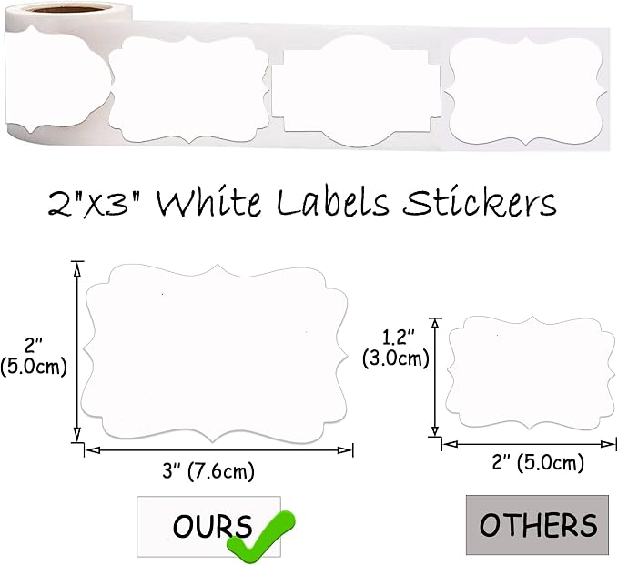 SALEMAR White Label Sticker, 2x3 inch Fancy Shape Labels - Image 2