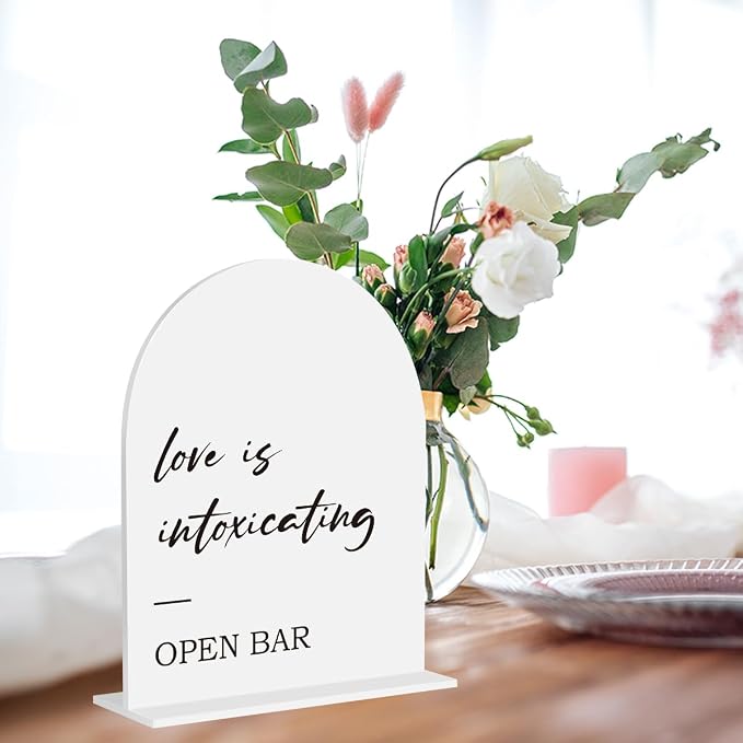Open Bar Sign, Wedding Engagement Bridal Shower Open Bar Decor - Image 5