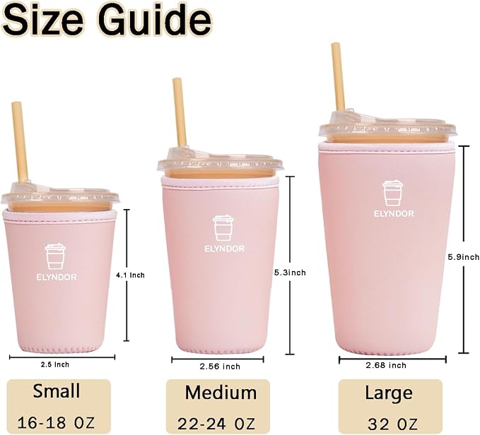 Reusable Insulated Sleeve for Iced Coffee Cup, Beverage Holder for Iced Coffee - Image 5