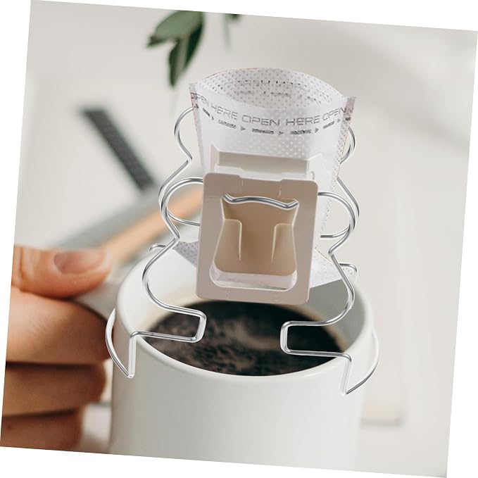 Luxshiny 1pc Stainless Filter Holder Unbleached Filters Drip Bag Rack Hanging - Image 3