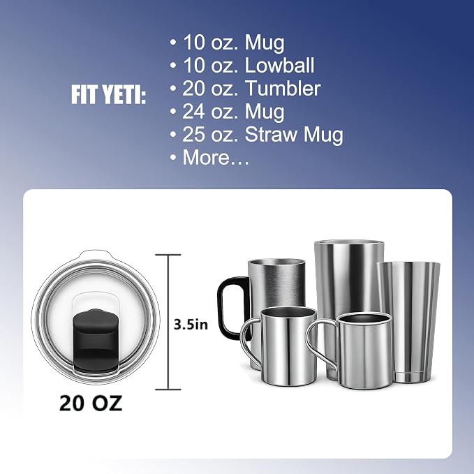 2-Pack 20oz Tumbler Lid Replacement Compatible - Image 4