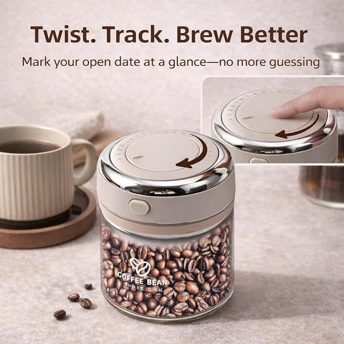 FUYIHGL® 2PCS Glass Coffee Bean Storage Canister - Image 6