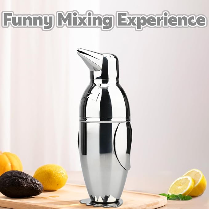 Penguin Cocktail Shaker, Bartender Shakers 17oz - Image 6