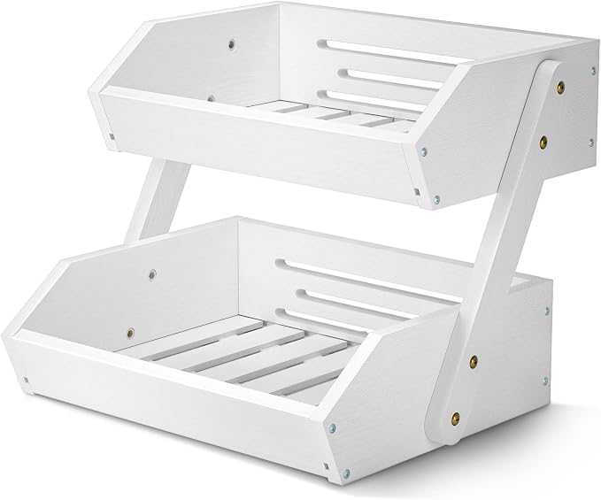 G.a HOMEFAVOR Fruit Basket for Kitchen, 2-Tier Fruit Bowl for Kitchen Counter by GaHOMEFAVOR
