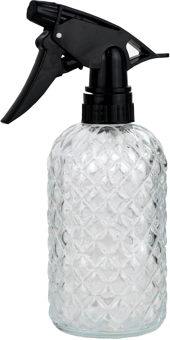 Glass Handheld Spray Bottle - 12oz Refillable Bottle ，Adjustable Nozzle by Wartter