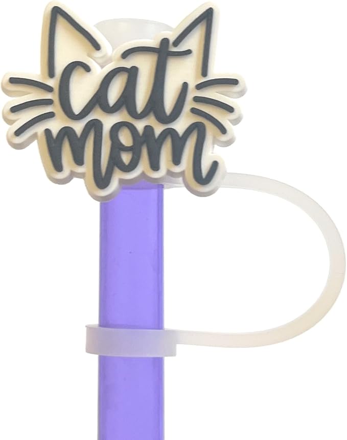 6 Pack 8mm Straw Toppers Cute Kitten - Image 3