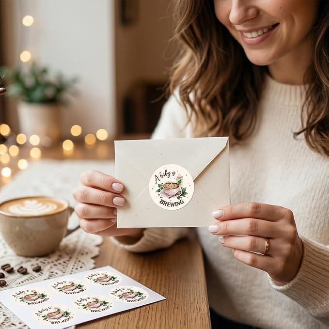 60 Pcs A Baby is Brewing Baby Shower Stickers - Image 6