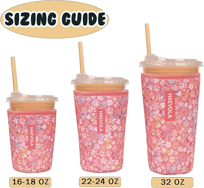 Reusable Insulated Neoprene Iced Coffee Cup Sleeve, Durable Drink Sleeve - Image 5