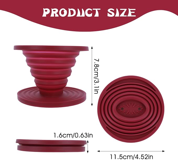 Prasacco Pour Over Coffee Dripper Foldable Travel Pour Over Coffee Maker | - Image 2