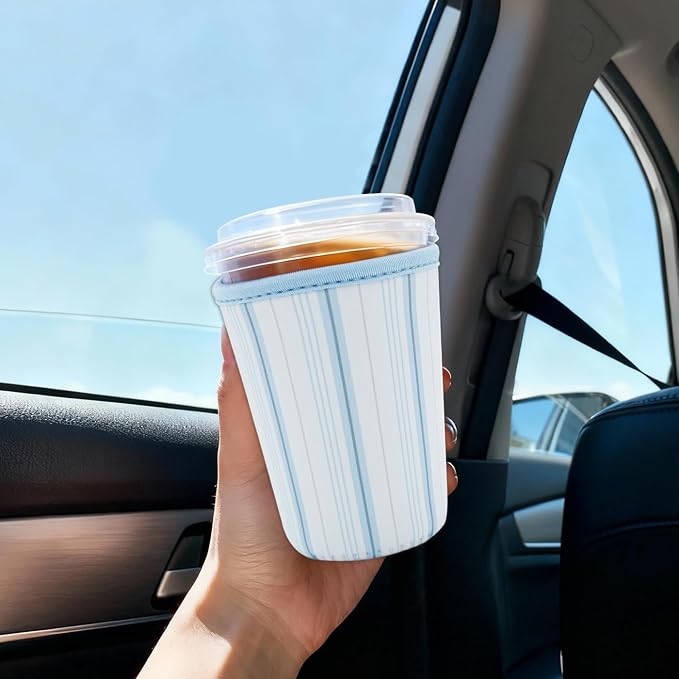 Reusable Insulated Sleeve for Iced Coffee Cup, Coffee Neoprene Sleeve for Cold - Image 3