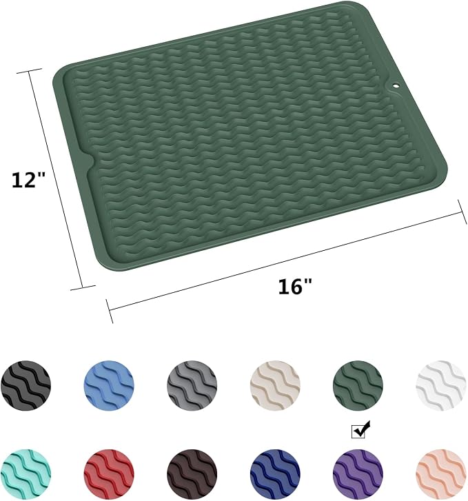 ZLR Silicone Dish Drying Mat for Kitchen Counter - Image 6
