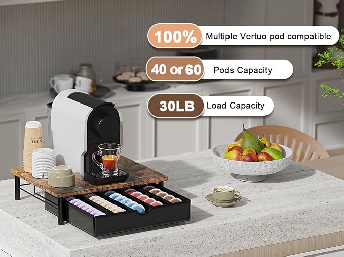 gianotter Wood Vertuo Pod Holder Drawer, Compatible - Image 7
