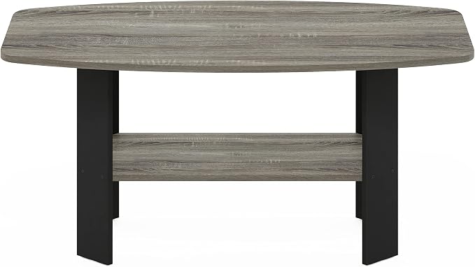 Furinno Simple Design Coffee Table, French Oak Grey/Black - Image 7