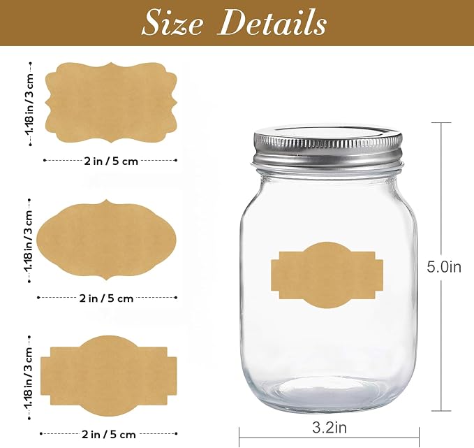 300PCS Kraft Brown Labels 2x1.2 Inch - Image 3