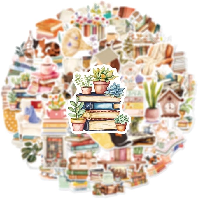 50pcs Realistic Bookish Stickers - Image 4