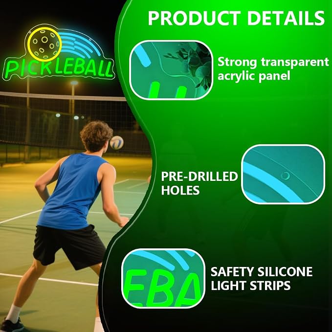 Pickleball Neon Sign, Sport Dimmable LED Light Signs - Image 9