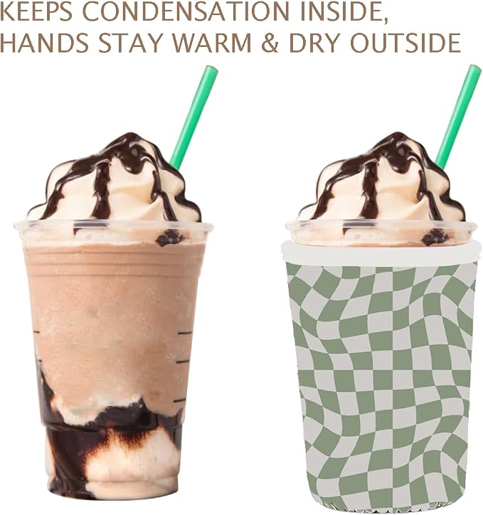 Reusable Insulated Neoprene Iced Coffee Cup Sleeve, Durable Drink Sleeve - Image 6