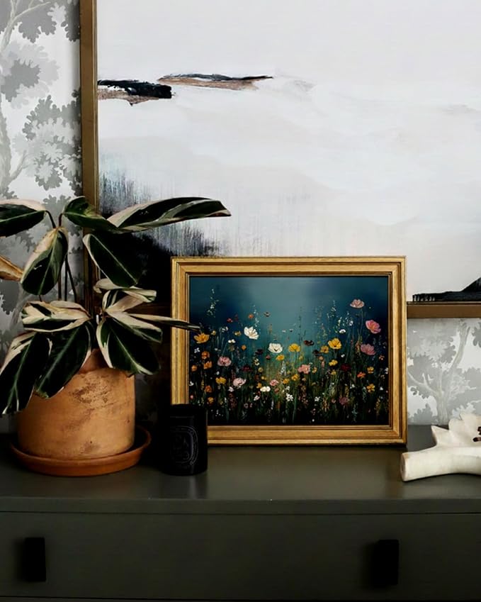 VIYYIEA Gold Framed Art Prints, Wildflower Floral Vintage Art Painting - Image 4