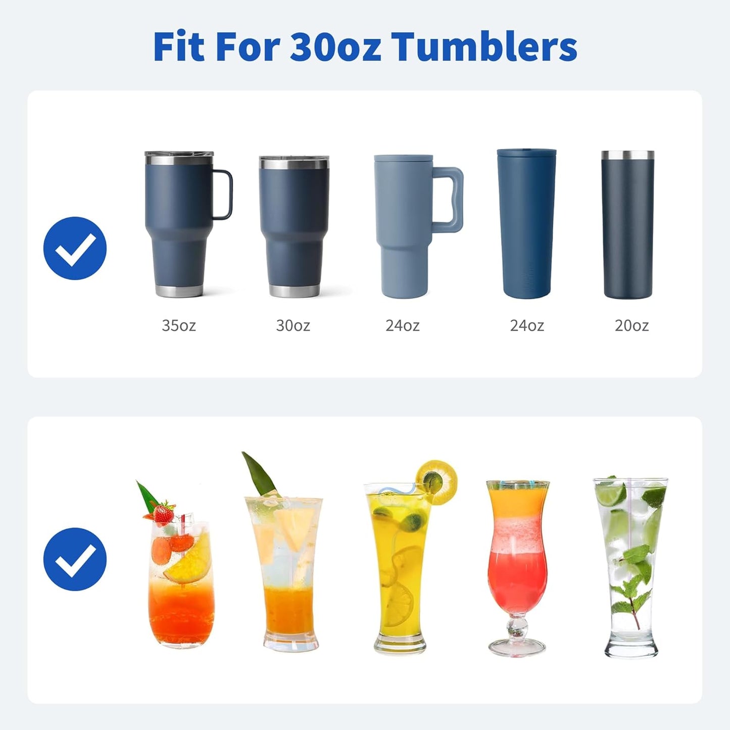 Stainless Steel Straw for 30 oz YETI Tumbler, Metal Straws Reusable with Silicone Tip for Simple Modern 24 oz and 32oz Glass Tumbler, Cleaning Brush, 1 Portable Bag