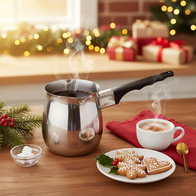 Fino Turkish Warmer Coffee Pot, Professional Quality 18/8 Stainless Steel - Image 5