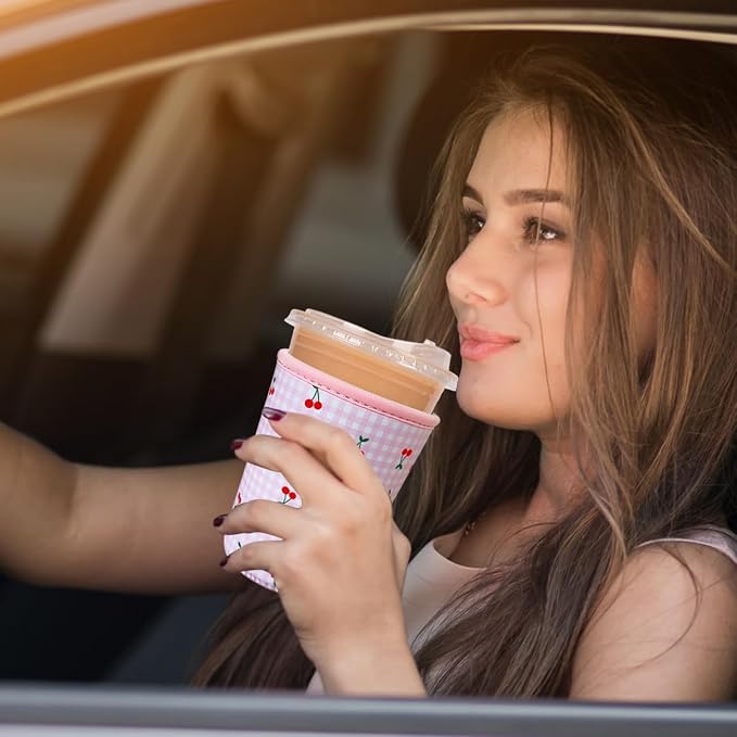 Reusable Insulated Neoprene Iced Coffee Cup Sleeve, Durable Drink Sleeve - Image 2