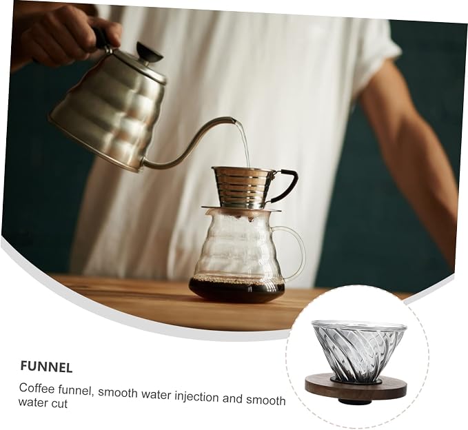KALLORY 1Pc Creative Black Coffee Pot Funnel Smoky Design Durable and Reusable - Image 5
