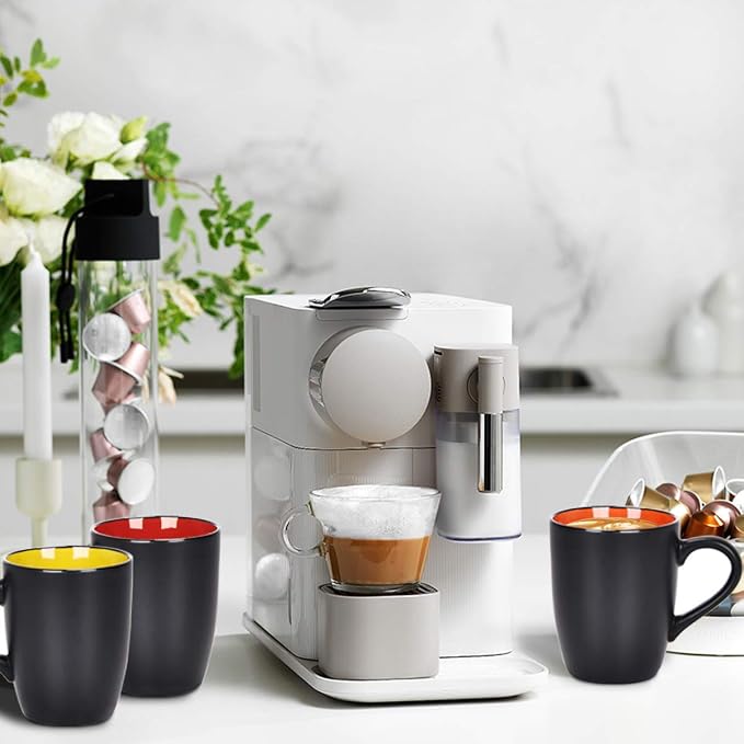 Lifecapido Set of 6 Modern Black Ceramic Coffee Mugs, 16 Ounce Capacity - Image 6