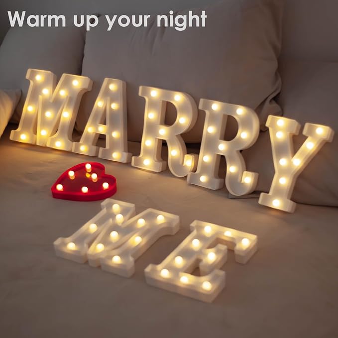 Marry Me Light Up Letters, Will You Marry Me Sign Decorations, Battery Operated - Image 4