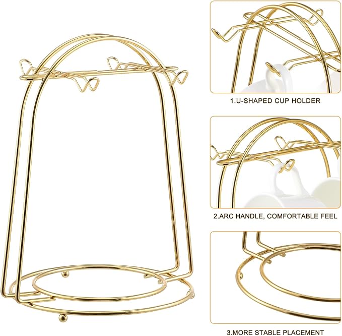 jojofuny Golden Mugs Display Holder Stand - Image 5