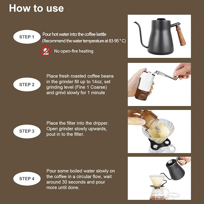 SOTECH Pour Over Coffee Maker Set Coffee Kettle Scale Ceramic Server Ceramic - Image 4