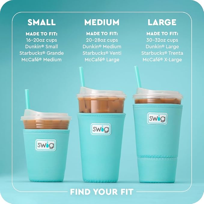 Swig Life Large Iced Cup Coolie, 30-32oz Iced Coffee Cup Insulator Sleeve - Image 7