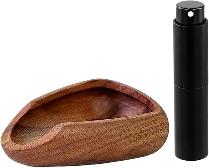 Coffee Bean Multifunctional Wooden Dosing Cup And Light Spray Bottle Barista Set by Unknown