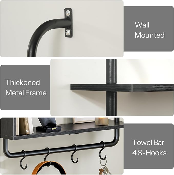 HOOBRO Floating Shelves with LED Lights, 29.5" LED Wall Mounted Gaming Shelf - Image 8